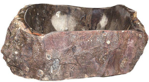 Natural Stone Sink from Fossil Agate #185-EH (19.5" x 19.5" x 8" W/ 1 5/8" Drain) {Free Shipping}
