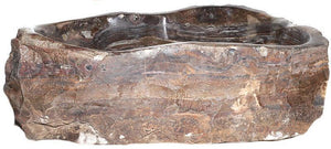 Natural Stone Sink from Fossil Agate #200-EH (18.5" x 18.5" x 7.5" Tall W/ 1 5/8" Drain) {Free Shipp