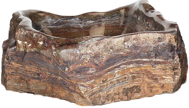 Natural Stone Sink from Fossil Agate #202-EH (21" x 20" x 8.5" Tall W/ 1 5/8" Drain) {Free Shipping}