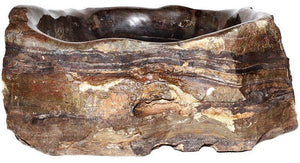 Natural Stone Sink from Fossil Agate #202-EH (21" x 20" x 8.5" Tall W/ 1 5/8" Drain) {Free Shipping}