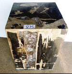Load image into Gallery viewer, Petrified Wood Cube with Cracked Crystal Resin #875-EH
