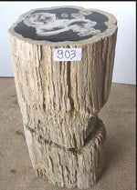 Load image into Gallery viewer, Petrified Wood Side Table Black Pine #903B-EH
