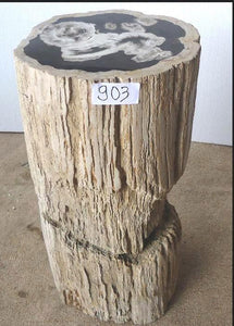 Petrified Wood Side Table Black Pine #903B-EH