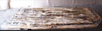 Load image into Gallery viewer, Petrified Wood Coffee Table W/Cracked crystal resin 94&quot; x 34&quot; x 18&quot; tall,  Solid Brass 

