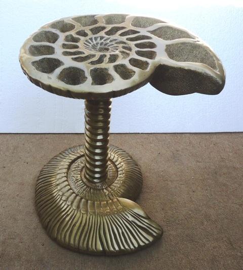 Pyritized ammonite Table {Cast in solid brass} {Please Inquire for More Information}