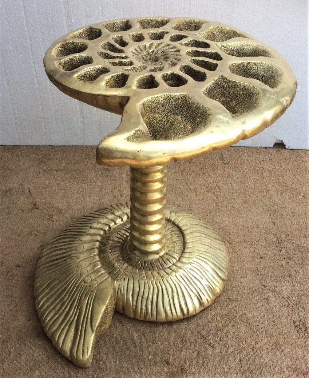 Pyritized ammonite Table {Cast in solid brass} {Please Inquire for More Information}