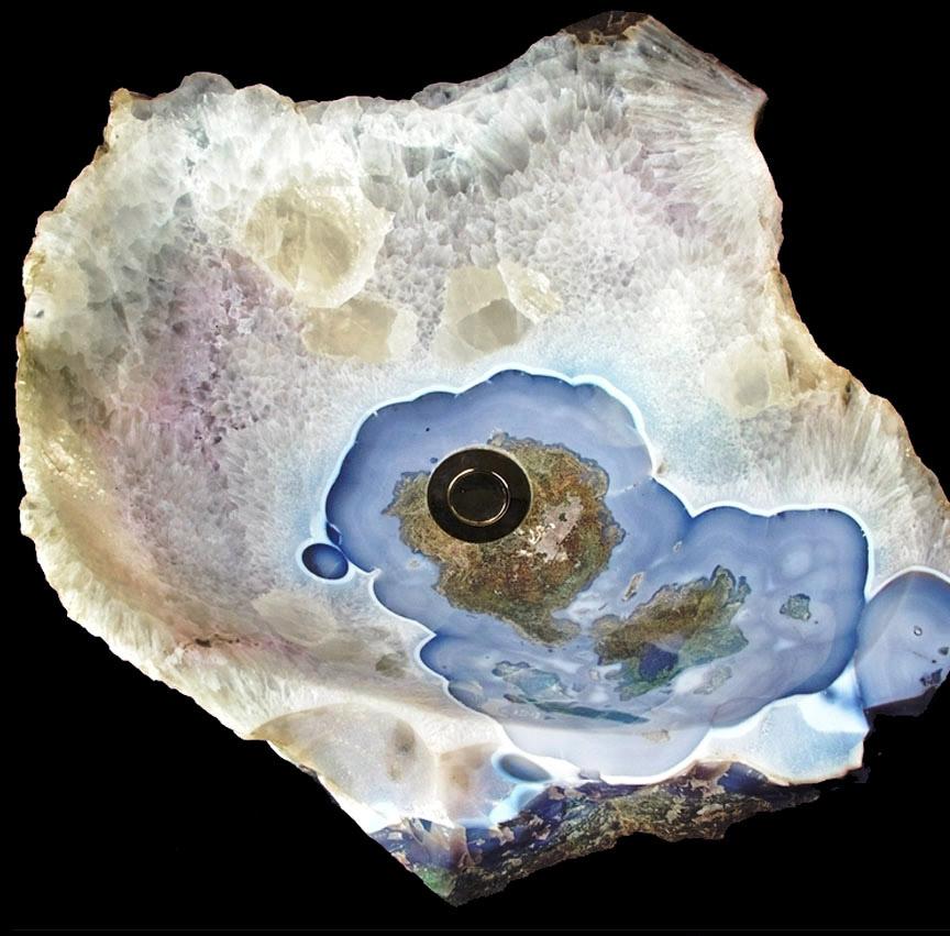 RARE Blue Agate Geode Sink #37 Measures 19.5” x 19” x 6" Tall x 92/lbs.