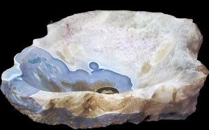 RARE Blue Agate Geode Sink #37 Measures 19.5” x 19” x 6" Tall x 92/lbs.