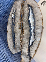 Load image into Gallery viewer, Stunning 2-Tier Agate Geode Table &quot;THE CLOUDS&quot;
