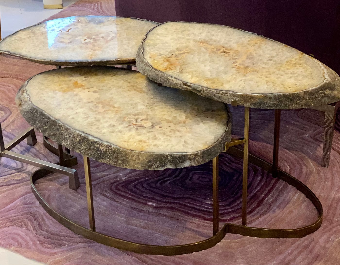 Polished Black Fossil Table Top #1J 50