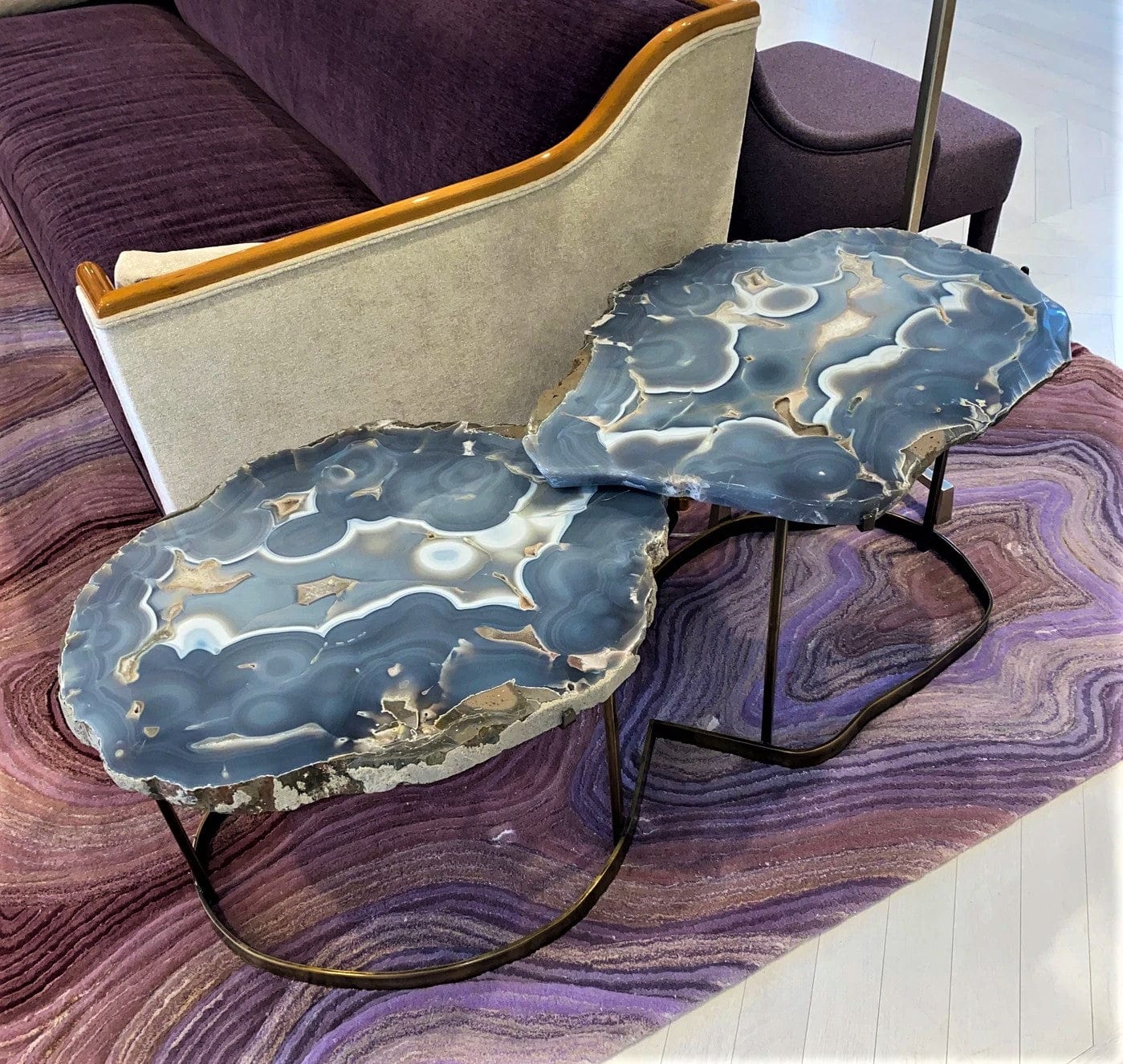 Polished Black Fossil Table Top #1J 50