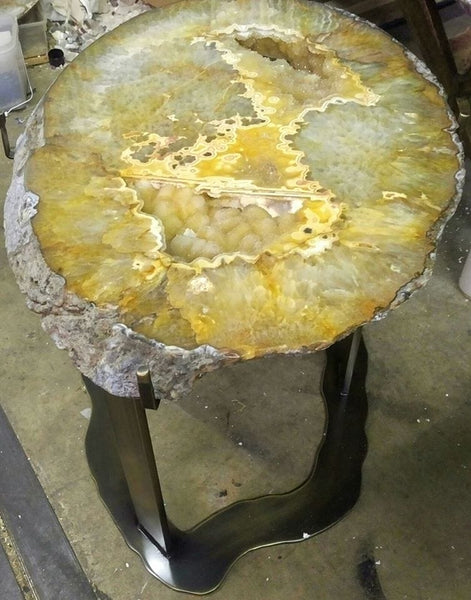 Geode Center Cut Giant Center Cut Citrine Geode slab table #284 (40